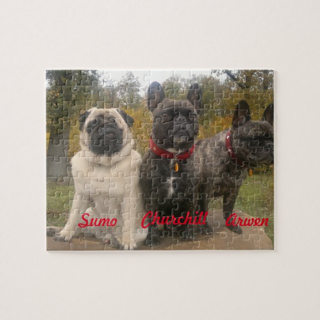 Frenchies & mops pussel (Horisontell)