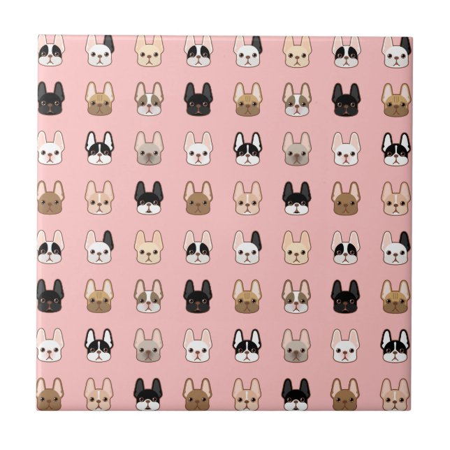 Frenchiesfamilj Kakelplatta (Framsidan)