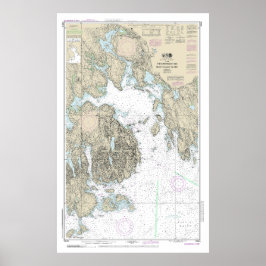 Frenchman Bay och Mount Desert Island Chart Poster