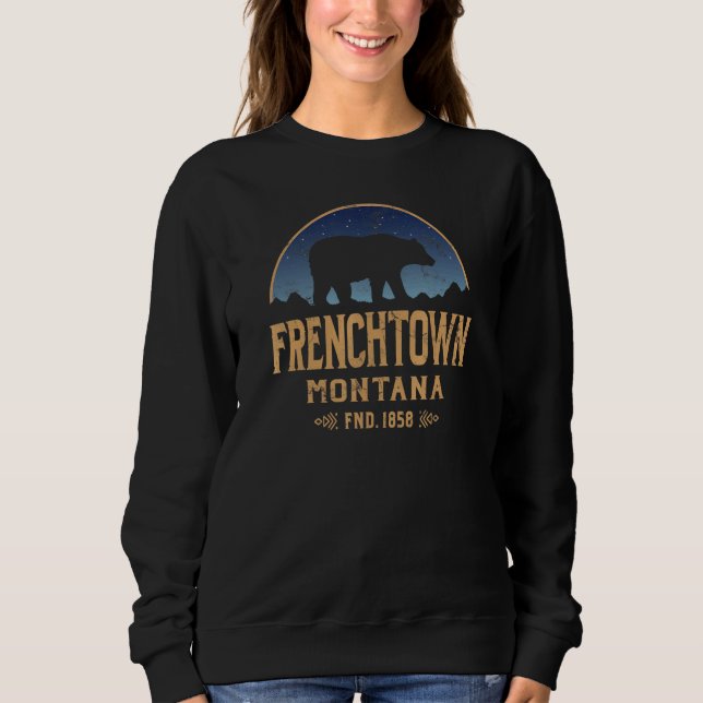 Frenchtown Montana MT Big Sky Country Bear & Mount T Shirt (Framsida)
