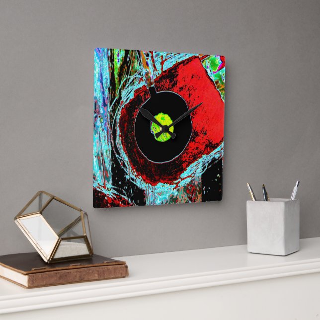 Frequency Serpent – Abstract Energy Wall Clock Fyrkantig Klocka (Kontor)