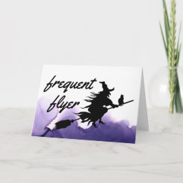 Frequent Flyer Witch Funny Halloween Greeting Card Kort
