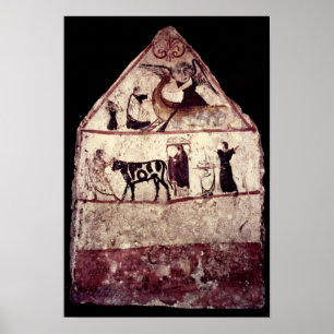 Fresco från Grav i Gaudio, c.480 BC Poster