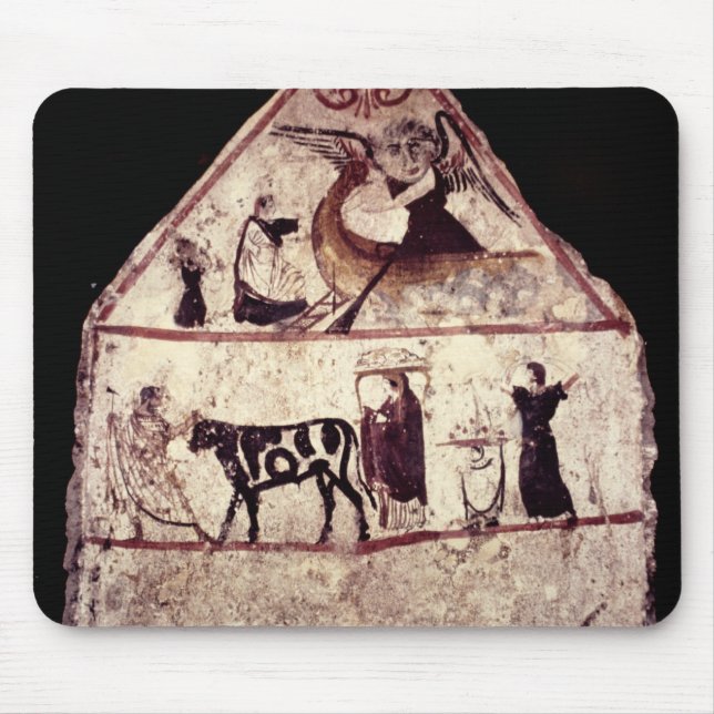 Fresco från graven av Gaudio, c.480 BC Musmatta (Framsidan)