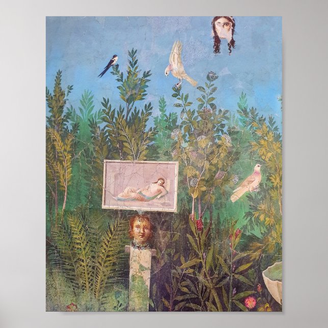 Fresco of a Garden Scene, Pompeii Poster (Framsidan)