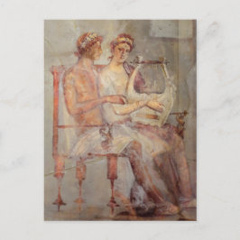 Fresco of a Music Lesson, Pompeii Vykort