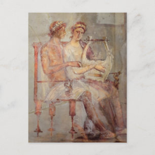Fresco of a Music Lesson, Pompeii Vykort