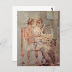Fresco of a Music Lesson, Pompeii Vykort
