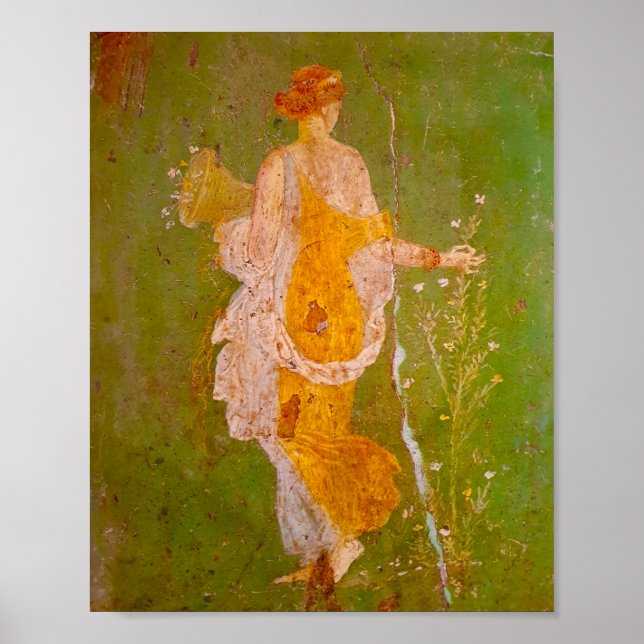 Fresco of Flora in Villa of Ariadne, Pompeii Poster (Framsidan)