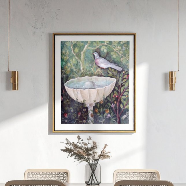Fresco of Pigeon and a Fontän, Pompeii Poster (Skapare uppladdad)