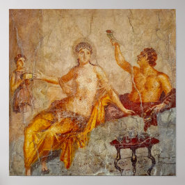 Fresco Private Drinking Scene i Pompeii Poster
