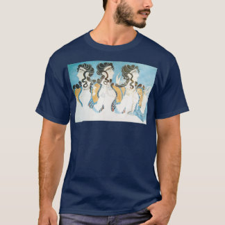 Fresco visar tre kvinnor från Knossos palats Cre T Shirt