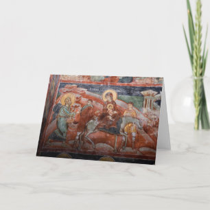 Frescoes från 1400-talets serbiska kyrka. kort