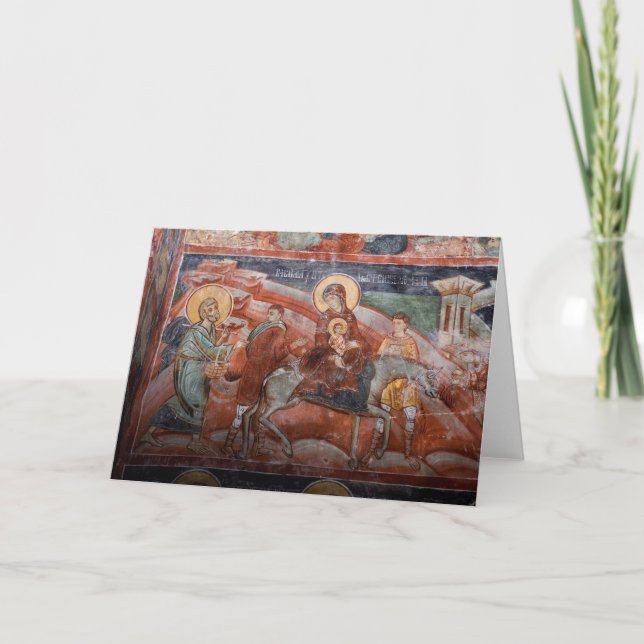 Frescoes från 1400-talets serbiska kyrka. kort (Framsida)