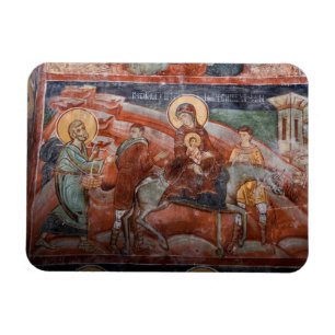 Frescoes från 1400-talets serbiska kyrka. magnet