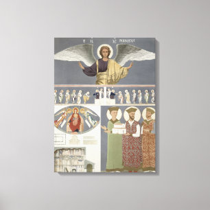Frescoes från den ortodoxa kyrkan av Nekrssi när Canvastryck