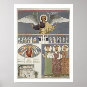 Frescoes från den ortodoxa kyrkan av Nekrssi när Poster