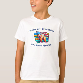  Fresh Air Free Skies God Bless America Montana T Shirt