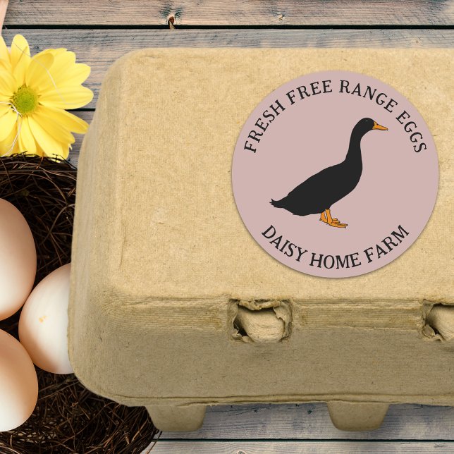 Fresh Anka Eggs Business Runt Klistermärke (Fresh Free range duck eggs personalized small business name stickers)