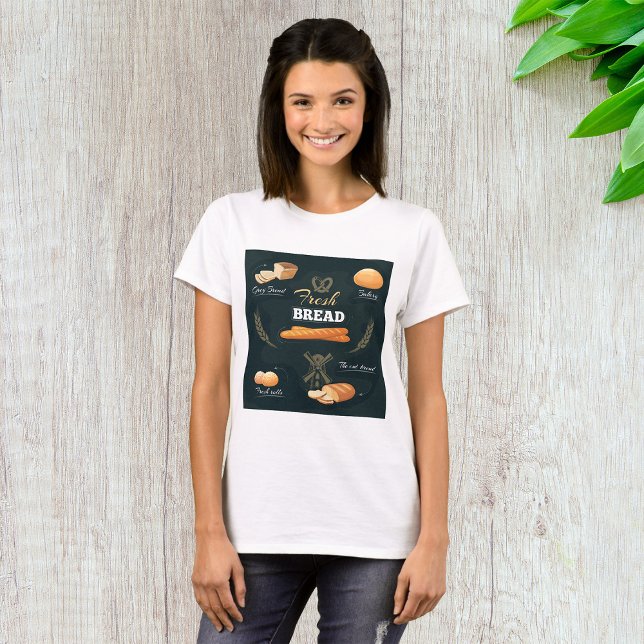 Fresh Artisan Bread Bakery Loaf Rolls Baguette T Shirt (Skapare uppladdad)