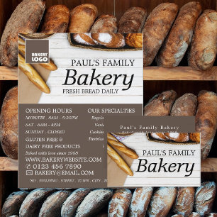 Fresh Baguette Collection, Bakers, Bakery Store Visitkort