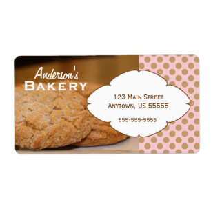 Fresh Baked Cookies Photo Bakery Sticker Fraktsedel