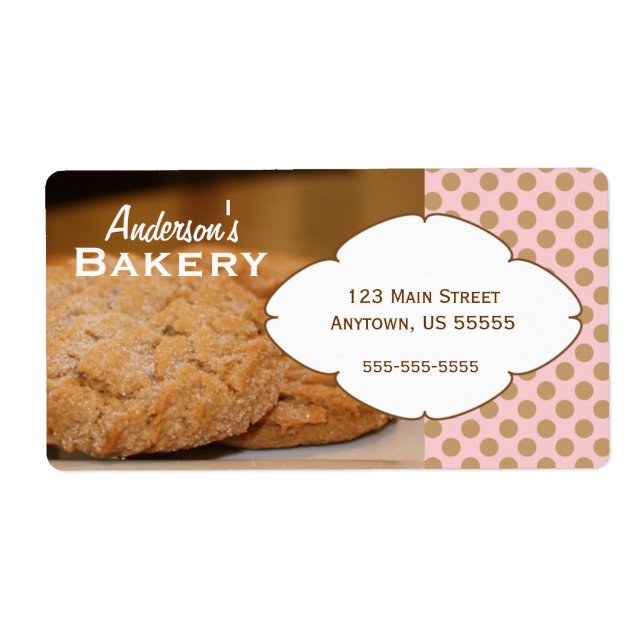 Fresh Baked Cookies Photo Bakery Sticker Fraktsedel (Framsidan)