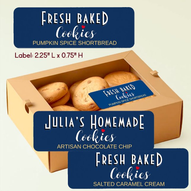 FRESH BAKED COOKIES with cookie namn and eart Lab Returadress Etikett (Skapare uppladdad)