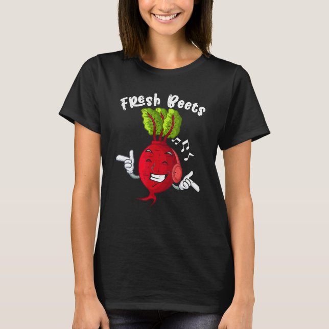 Fresh Beets Vegan Vegetarian Farmers Food Market T Shirt (Framsida)