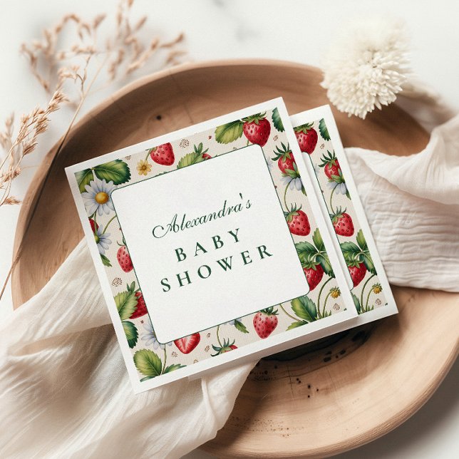 Fresh Berry Gingham Baby Shower Pappersservett (Skapare uppladdad)