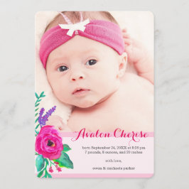 Fresh Blommigts Photo Birth Notice Meddelande