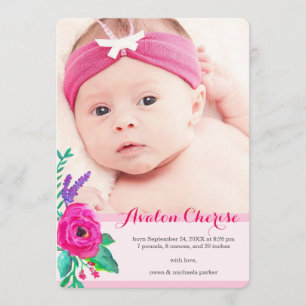 Fresh Blommigts Photo Birth Notice Meddelande