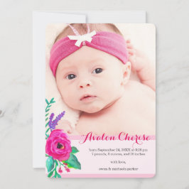 Fresh Blommigts Photo Birth Notice Meddelande