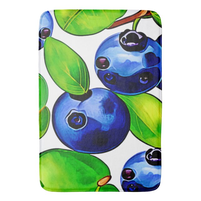 Fresh Blueberry Art Badrumsmatta (Framsidan (Vertikal))