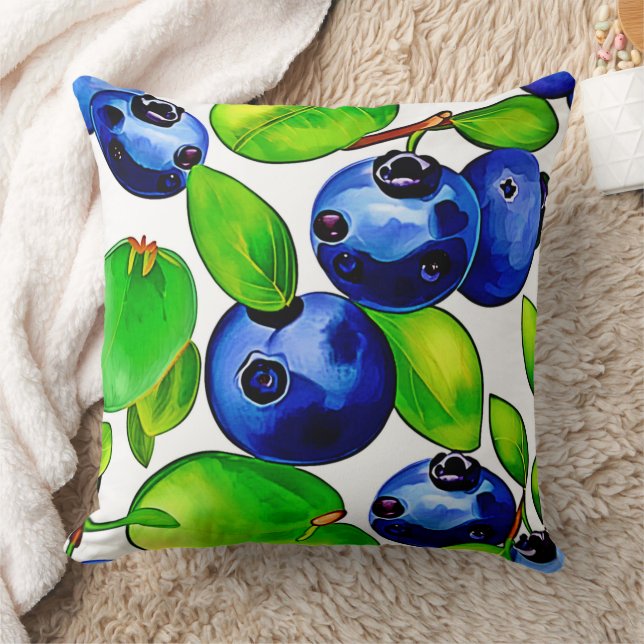 Fresh Blueberry Art Kudde (Filt)