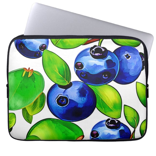 Fresh Blueberry Art Laptop Fodral (Framsidan)