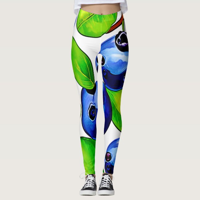 Fresh Blueberry Art Leggings (Framsida)
