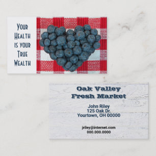 Fresh Blueberry Heart Visitkort