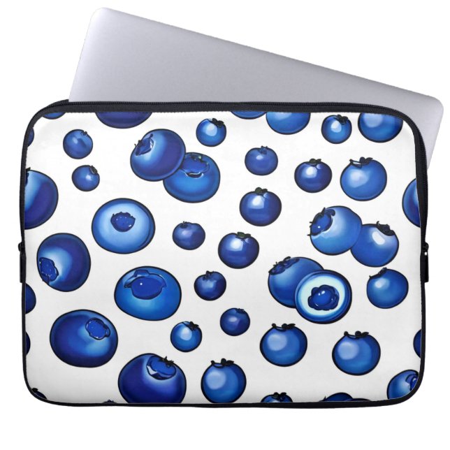 Fresh Blueberry Mönster Laptop Fodral (Framsidan)