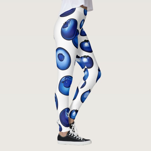 Fresh Blueberry Mönster Leggings (Höger)