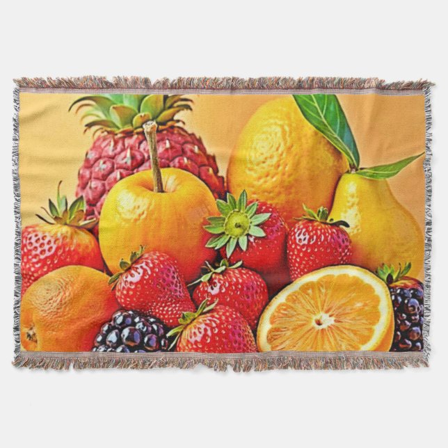 Fresh Bounty: Vibrant Fruit Harvest Design  Filt (Framsidan)