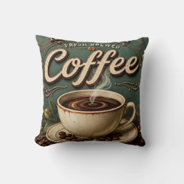 Fresh Brewed Coffee Rustic Farmhouse Kudde