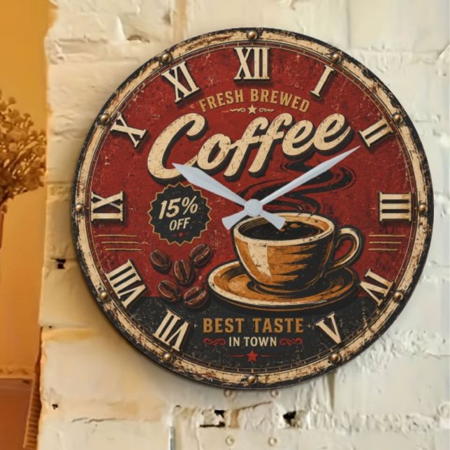 Fresh Brewed Coffee Stor Klocka (Skapare uppladdad)