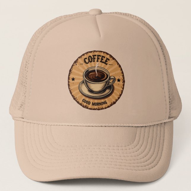 Fresh brewed coffee vintage  keps (Framsida)