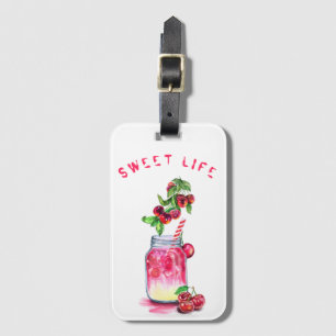 Fresh Cherry Drink Luggage Tag Bagagebricka