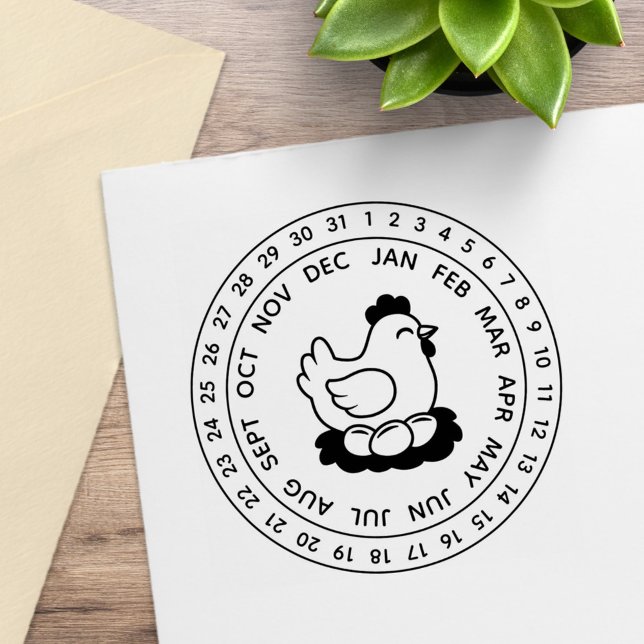 Fresh Chicken Eggs Carton Date Wheel Stämpel (Skapare uppladdad)