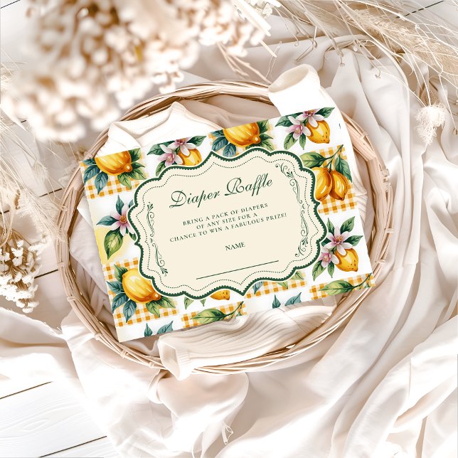 Fresh Citrus Floral Baby Shower Diapper Raffle Tilläggskort (Skapare uppladdad)