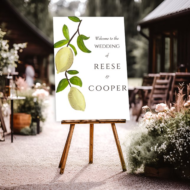 Fresh Citrus Painted Lemons Mediterranean Welcome Poster (Skapare uppladdad)