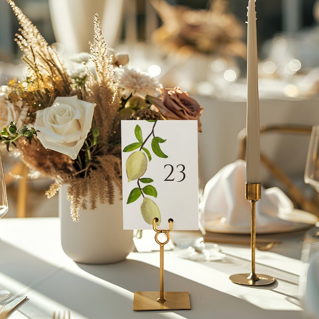 Fresh Citrus Painted Lemons Modern Mediterranean Bordsnummer (Skapare uppladdad)