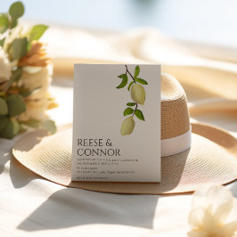 Fresh Citrus Painted Lemons Modern Mediterranean Inbjudningar